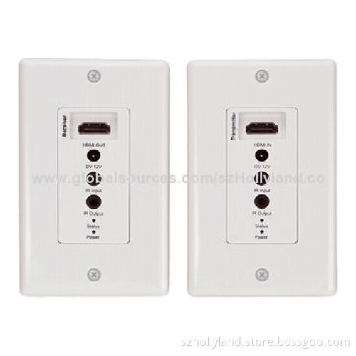 HDMI Extender Wall Plate, Supports 20KHz-60KHz Wideband Bi-direction IR PoE, 50m Single Cat5e/6